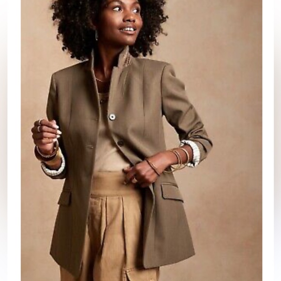 Banana Republic olive green riding blazer jacket